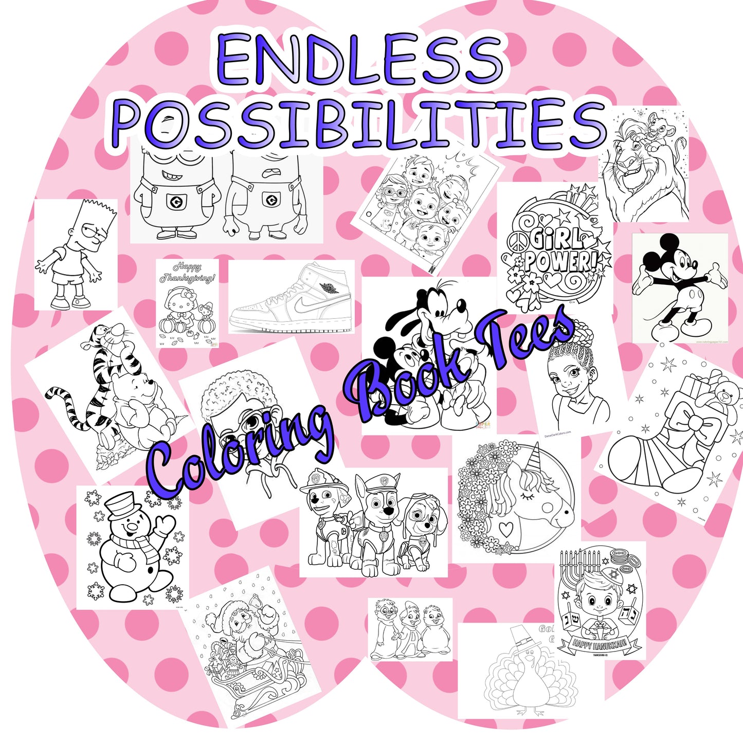 Kids Coloring Book Shirt- Thanksgiving