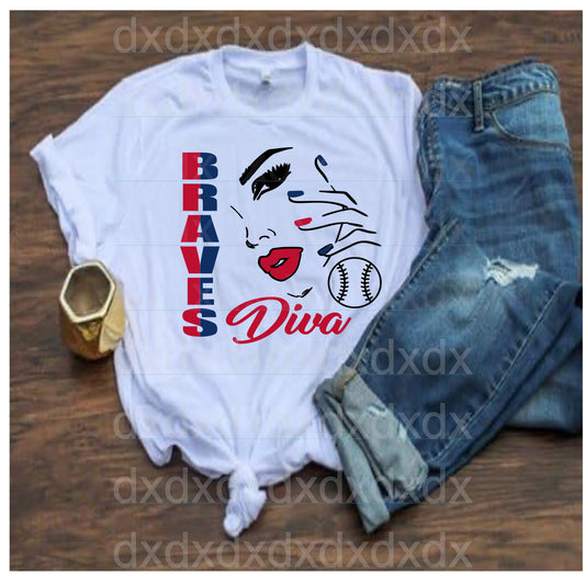 Braves Half Face Diva Tee