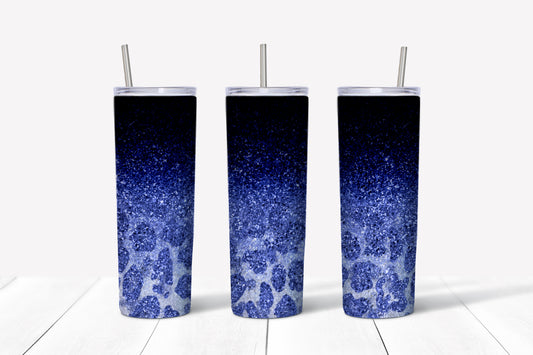 glitter Chettah Print Tumbler