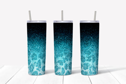 glitter Chettah Print Tumbler