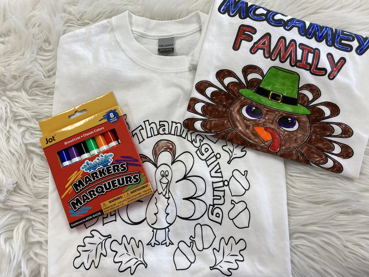 Kids Coloring Book Shirt- Thanksgiving